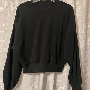 Black Cropped Soft Women's Sweater